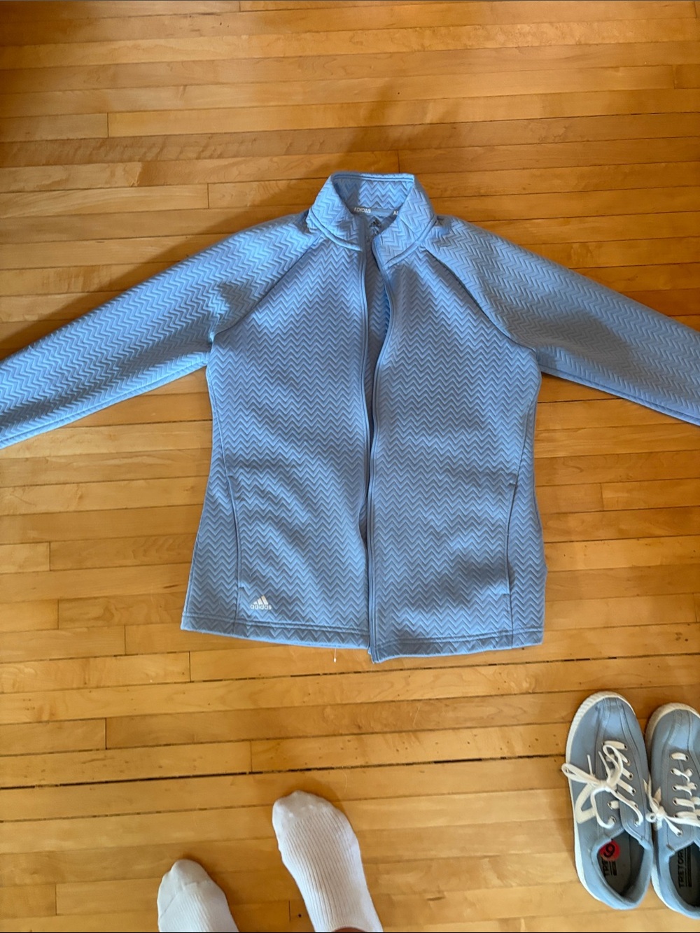 adidas Light Blue herringbone golf jacket